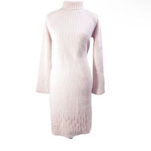Qbily women’s cowl/turtle neck pink sweater dress Size M